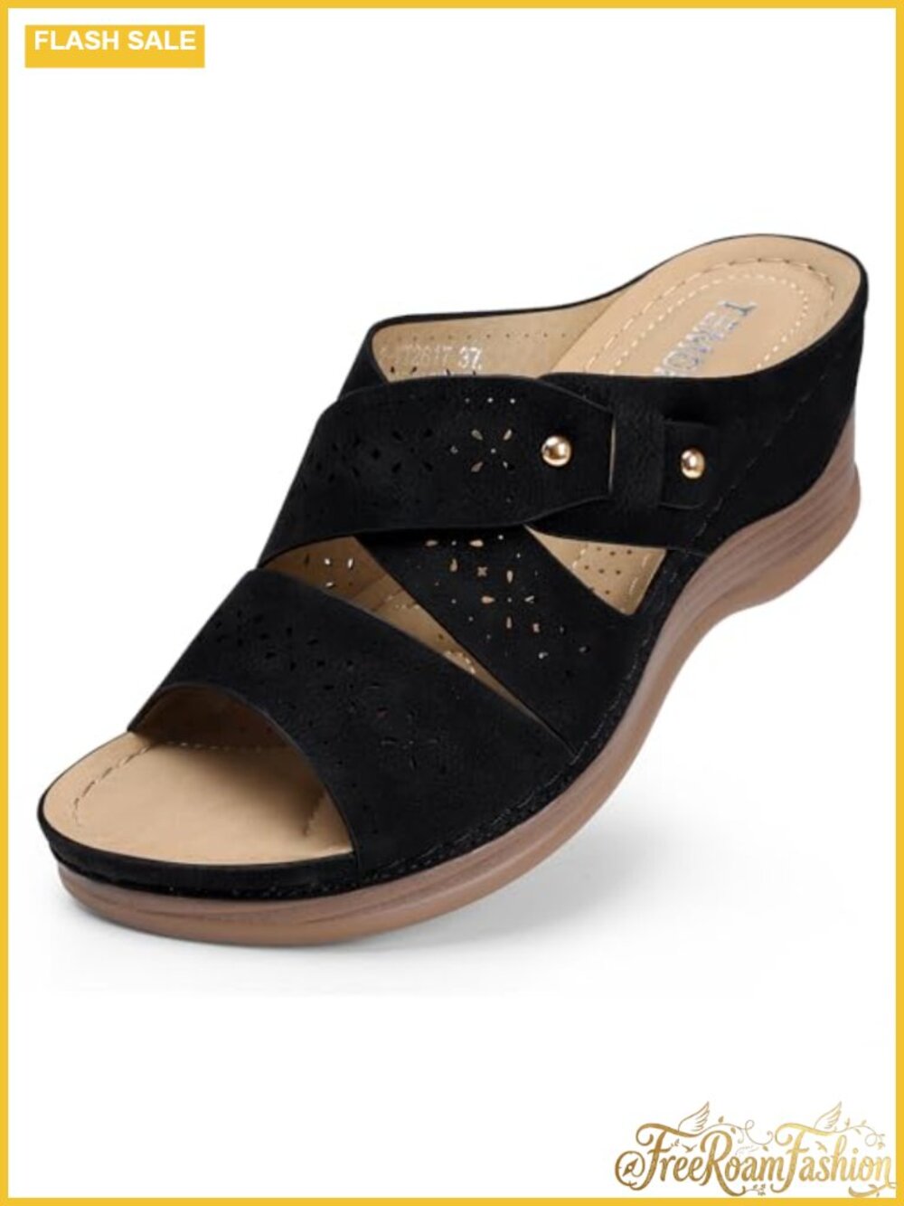 Women's Comfortable Wedge Platform Slip On Sandals With Arch Support